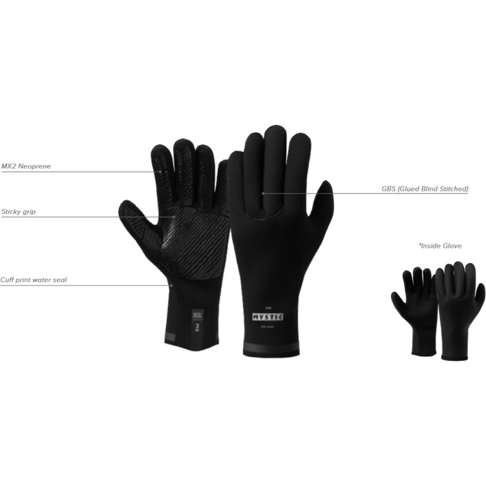 Mystic Ease 3mm Hybrid 2024 5-Finger-Handschuhe 35015.250080.900 - Black